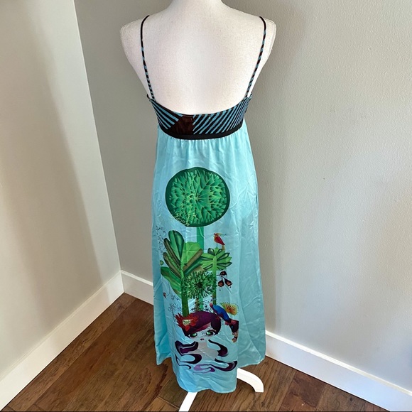 Custo Barcelona Graphic Silk Maxi Dress - Picture 2 of 16